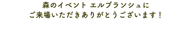 森のイベント エルブランシュに ご来場いただきありがとうございます！