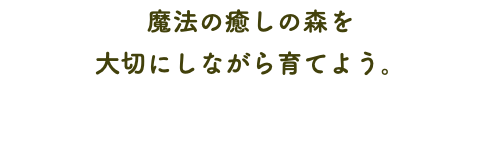魔法の癒しの森を 大切にしながら育てよう。