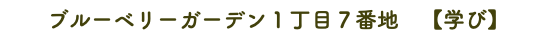 ブルーベリーガーデン１丁目７番地　【学び】