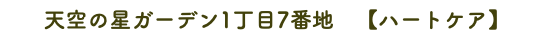天空の星ガーデン1丁目7番地　【ハートケア】