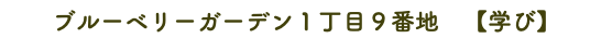 ブルーベリーガーデン１丁目９番地　【学び】