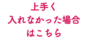 上手く 入れなかった場合 はこちら